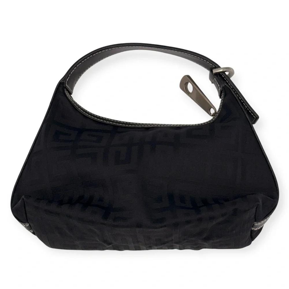 Givenchy Vintage Mini Monogram Canvas Shoulder Bag Black